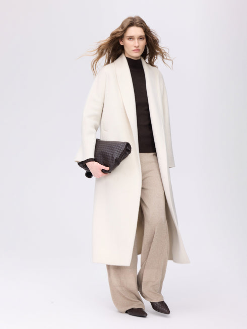 Wool–Camel Wrap Coat